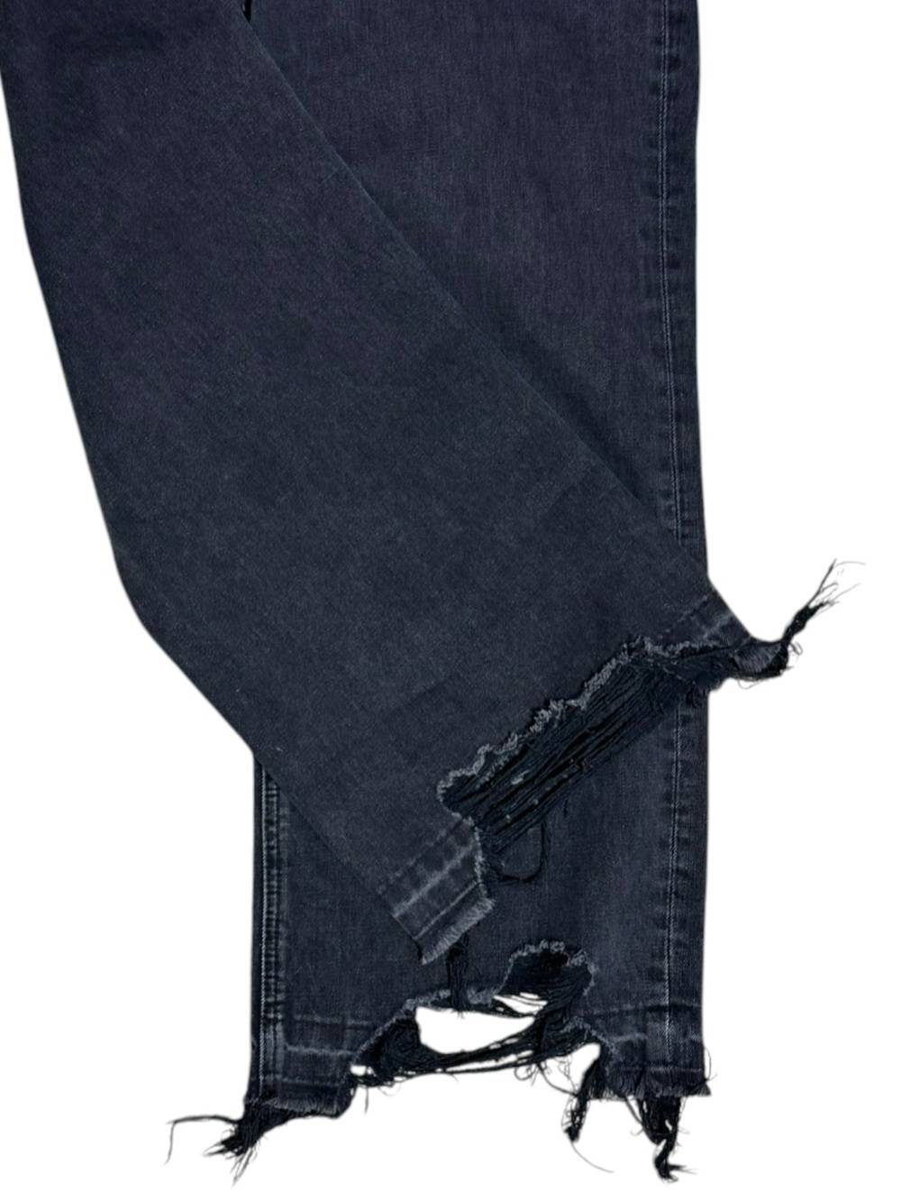 VERVET High-Rise Wide-Leg Distressed Ankle Jeans 28 Washed Black EUC - Picture 7 of 11